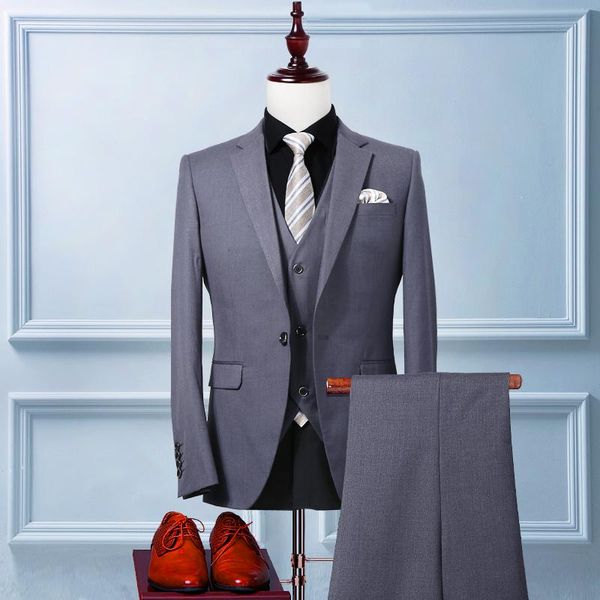 custom made mens light grey cashmere suits formal dress men suit set wedding groom tuxedos(jacket+pants+vest a216 men's & blazers, White;black